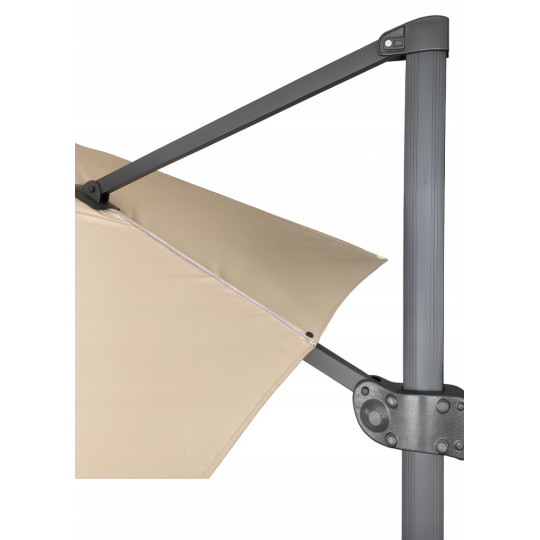 Umbrelă de grădină din aluminiu ROMA 300 cm cu braț lateral, bej