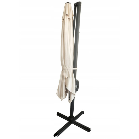 Umbrelă de grădină din aluminiu ROMA 300 cm cu braț lateral, bej