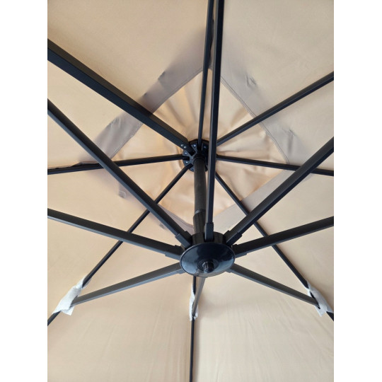 Umbrelă de grădină din aluminiu ROMA 300 cm cu braț lateral, bej