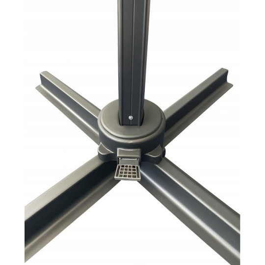 Umbrelă de soare din aluminiu ROMA, gri închis, 300 cm, cu braț lateral