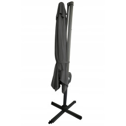 Umbrelă de soare din aluminiu ROMA, gri închis, 300 cm, cu braț lateral