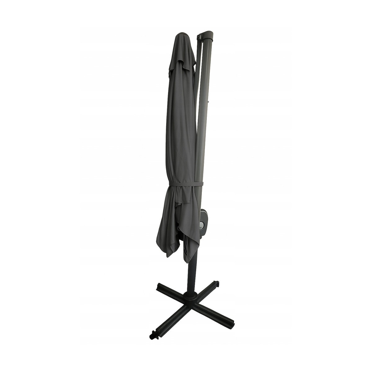 Umbrelă de soare din aluminiu ROMA, gri închis, 300 cm, cu braț lateral