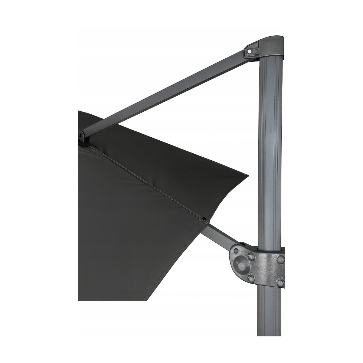Umbrelă de soare din aluminiu ROMA, gri închis, 300 cm, cu braț lateral
