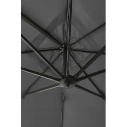 Umbrelă de soare din aluminiu ROMA, gri închis, 300 cm, cu braț lateral