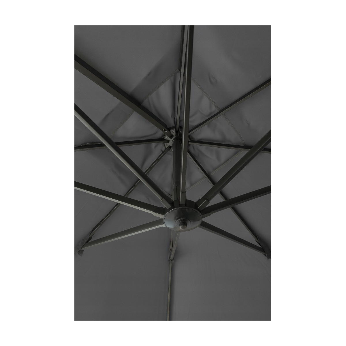 Umbrelă de soare din aluminiu ROMA, gri închis, 300 cm, cu braț lateral