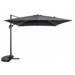 Umbrelă de soare din aluminiu ROMA, gri închis, 300 cm, cu braț lateral