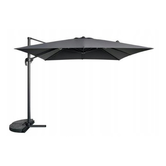 Umbrelă de soare din aluminiu ROMA, gri închis, 300 cm, cu braț lateral