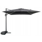 Umbrelă de soare din aluminiu ROMA, gri închis, 300 cm, cu braț lateral