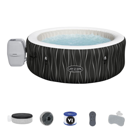 Cadă de hidromasaj gonflabilă de lux Hollywood AirJet pentru 4–6 persoane cu iluminare LED, 196 cm
