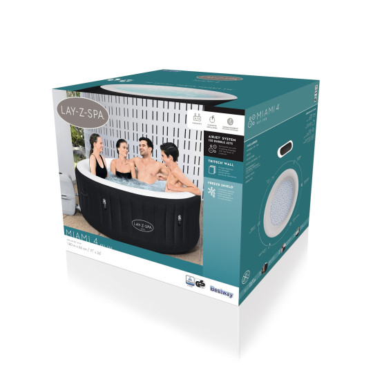 Spa gonflabil Lay-Z-Spa Miami AirJet pentru 2–4 persoane, 180 cm