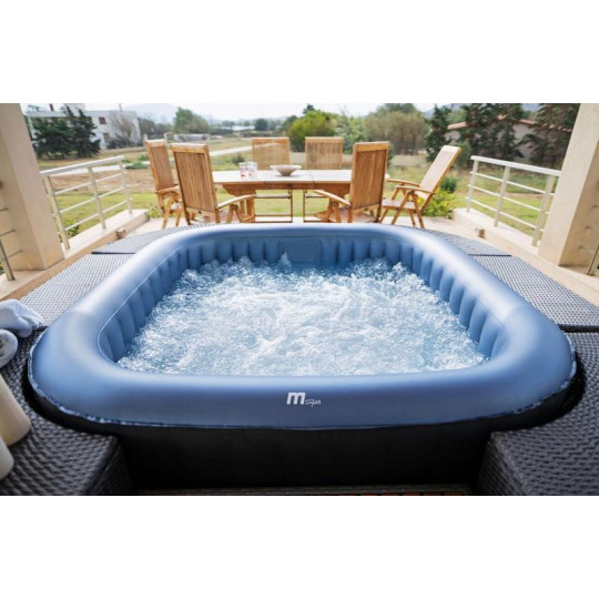 MSPA Tekapo Comfort – cadă cu hidromasaj gonflabilă pătrată pentru 6 persoane cu dezinfectare UVC 185 × 185 cm
