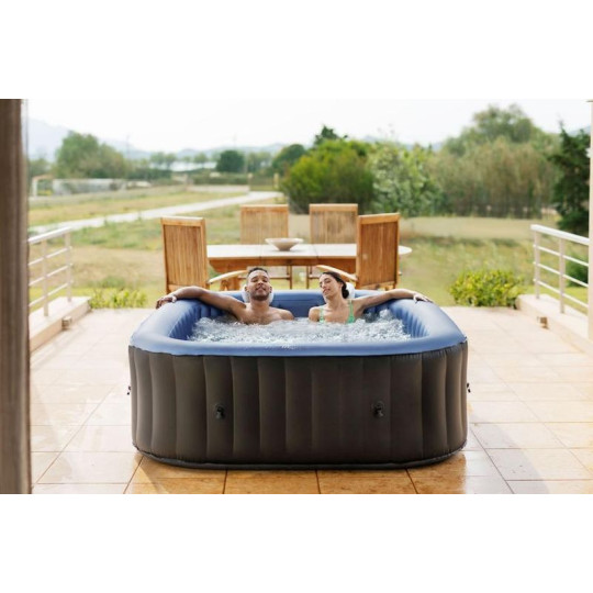 MSPA Tekapo Comfort – cadă cu hidromasaj gonflabilă pătrată pentru 6 persoane cu dezinfectare UVC 185 × 185 cm