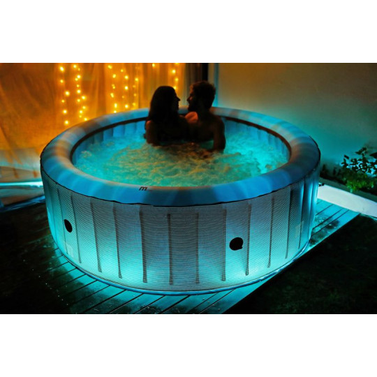MSPA Starry LED – Luxoasă cadă cu hidromasaj iluminată cu LED pentru 6 persoane, 204 cm