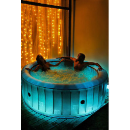 MSPA Starry LED – Luxoasă cadă cu hidromasaj iluminată cu LED pentru 6 persoane, 204 cm
