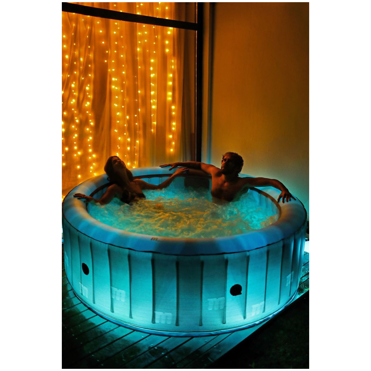 MSPA Starry LED – Luxoasă cadă cu hidromasaj iluminată cu LED pentru 6 persoane, 204 cm