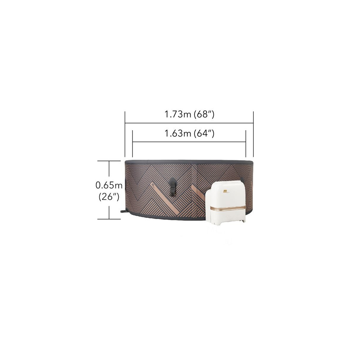 MSPA Frame Mono Eco LED – Cadă de hidromasaj fixă de lux pentru 6 persoane cu iluminare LED 173 × 65 cm