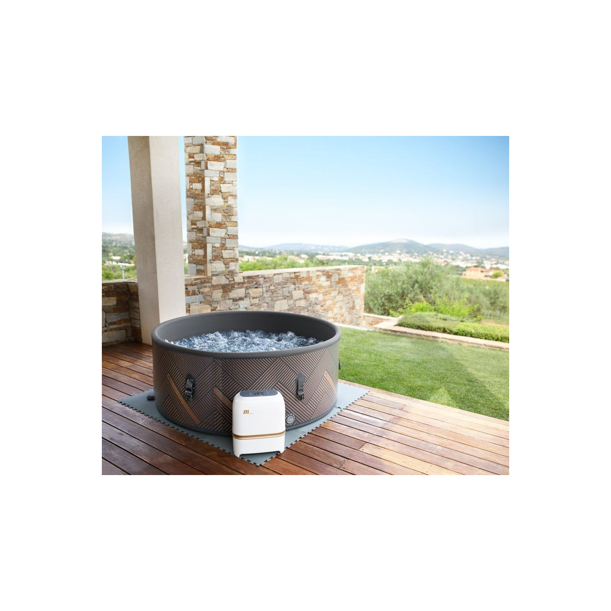 MSPA Frame Mono Eco LED – Cadă de hidromasaj fixă de lux pentru 6 persoane cu iluminare LED 173 × 65 cm