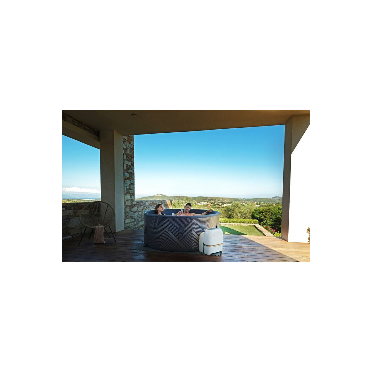 MSPA Frame Mono Eco LED – Cadă de hidromasaj fixă de lux pentru 6 persoane cu iluminare LED 173 × 65 cm