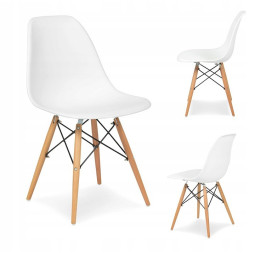 Scaun de interior de culoare albă 45x43x85 cm