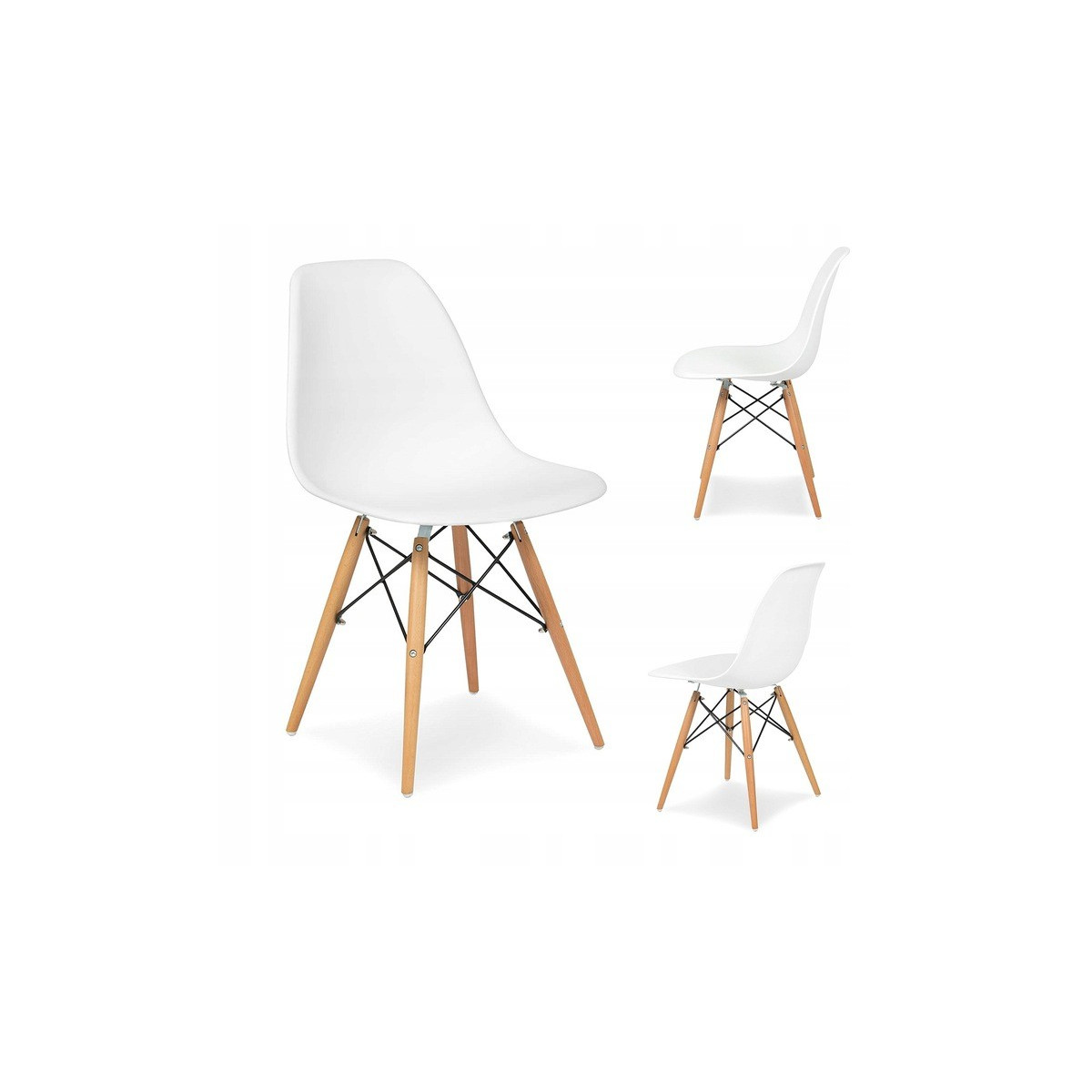 Scaun de interior de culoare albă 45x43x85 cm