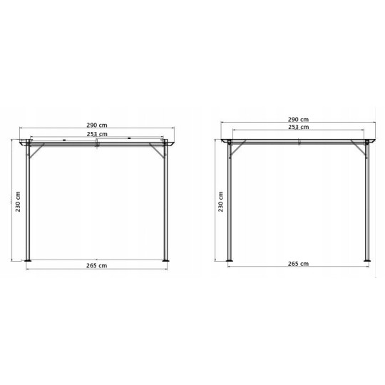 Pergolă de grădină 3 × 4 m cu acoperiș glisant, de culoare bej