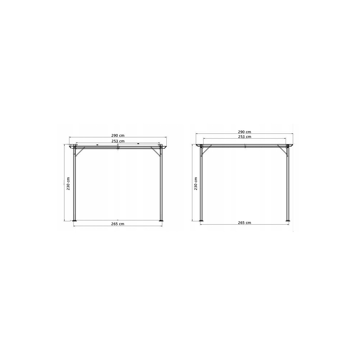 Pergolă de grădină 3 × 4 m cu acoperiș glisant, de culoare bej