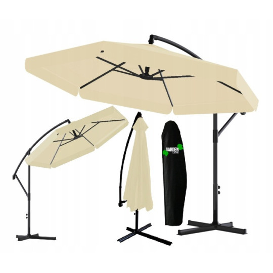 Umbrelă de grădină 3 m bej cu husă de protecție