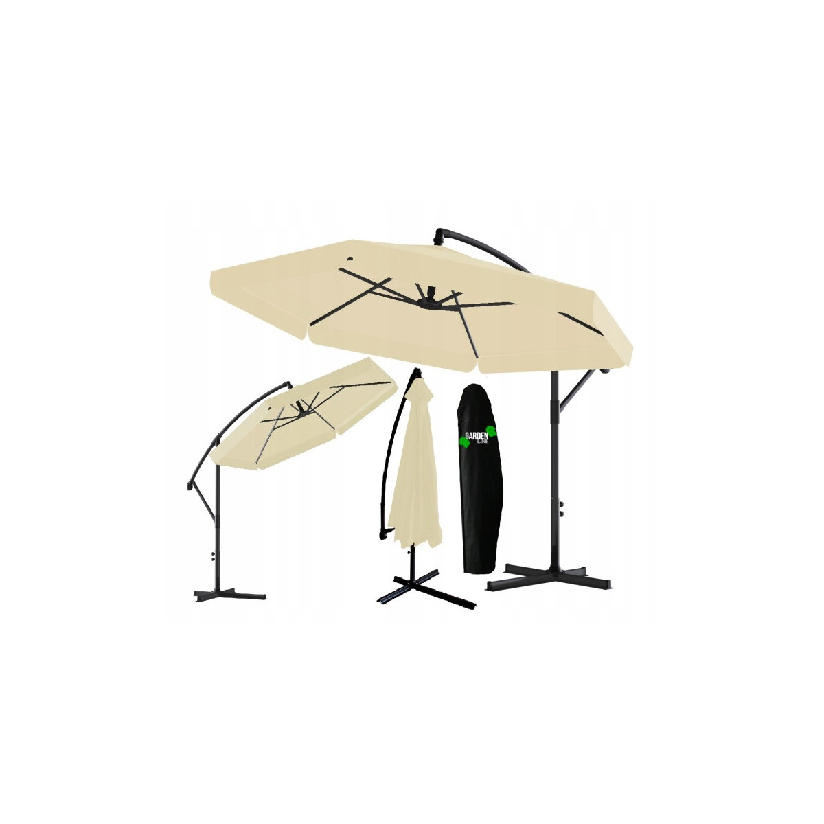 Umbrelă de grădină 3 m bej cu husă de protecție