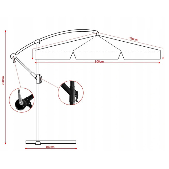 Umbrelă de grădină 3 m bej cu husă de protecție