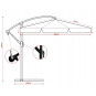 Umbrelă de grădină 3 m bej cu husă de protecție