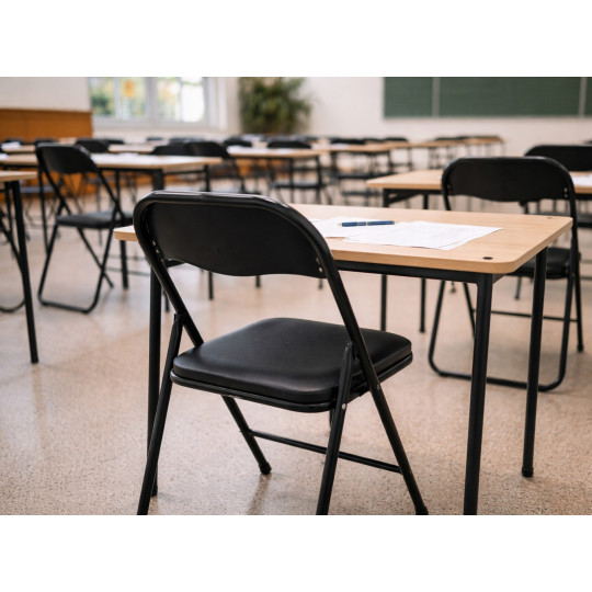 Scaun pliant pentru catering, negru KC-02-C – structură din oțel întărită
