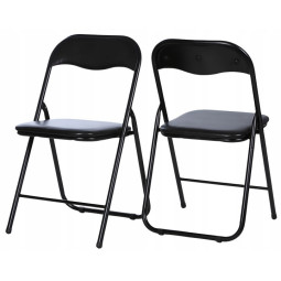 Scaun pliant pentru catering, negru KC-02-C – structură din oțel întărită
