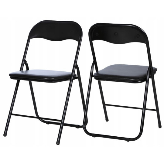 Scaun pliant pentru catering, negru KC-02-C – structură din oțel întărită