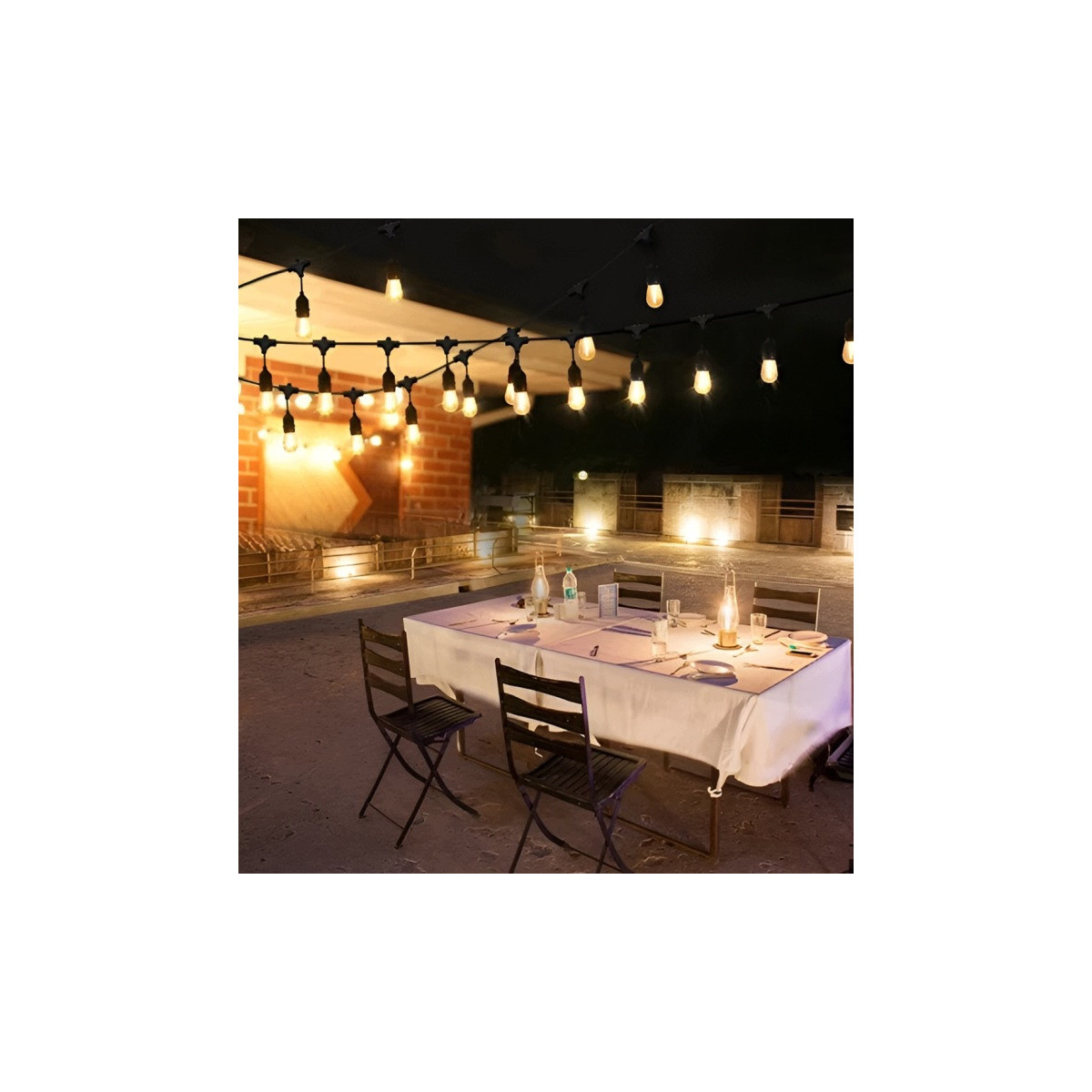 Ghirlandă luminoasă de grădină – 20× bec LED E27, 20 m