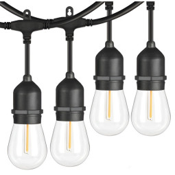 Ghirlandă luminoasă de grădină – 20× bec LED E27, 20 m