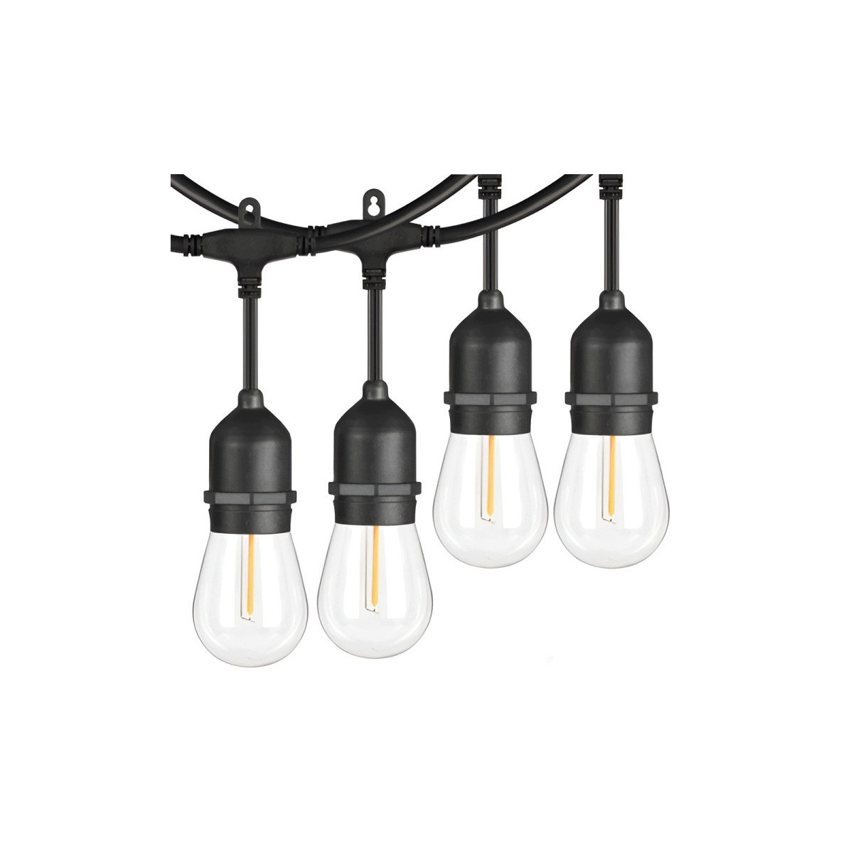 Ghirlandă luminoasă de grădină – 20× bec LED E27, 20 m