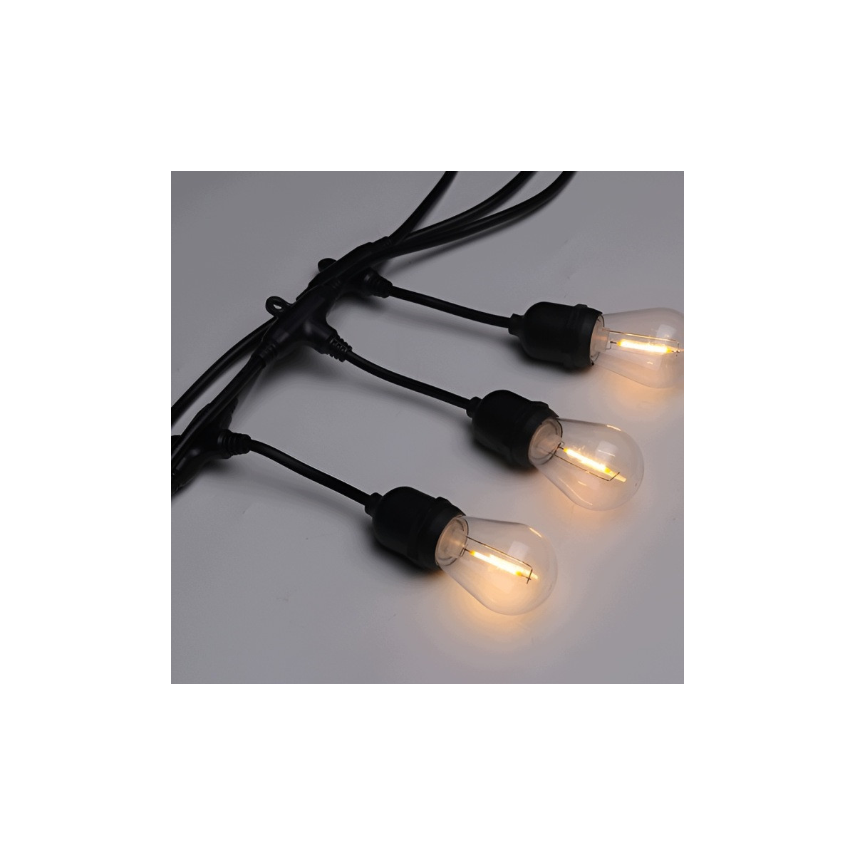 Ghirlandă luminoasă de grădină – 20× bec LED E27, 20 m