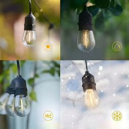 Ghirlandă luminoasă de grădină – 20× bec LED E27, 20 m