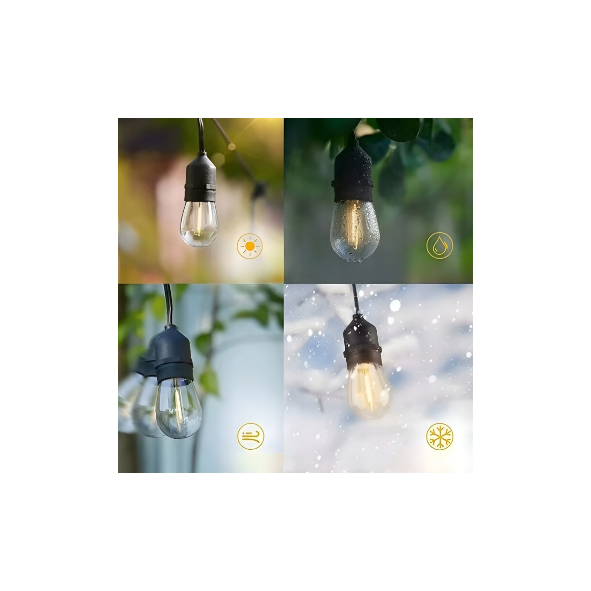 Ghirlandă luminoasă de grădină – 20× bec LED E27, 20 m