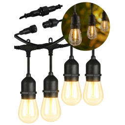 Ghirlandă luminoasă de grădină – 20× bec LED E27, 20 m