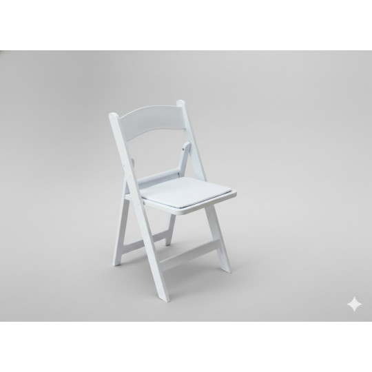 Scaun pliant de catering alb cu o capacitate de 120 kg