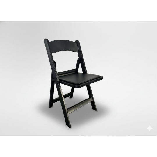 Scaun pliant elegant pentru catering, negru, cu o capacitate de 120 kg