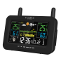 Stație meteorologică multifuncțională RCC cu încărcare pentru telefon, de culoare neagră.