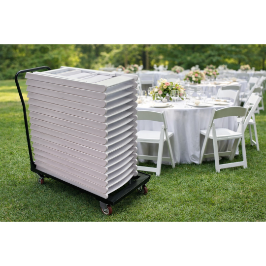 Cărucior de transport pentru scaune de catering – capacitate de încărcare 200 kg