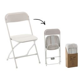 Scaun pliant pentru catering 49,5 × 45 × 81 cm – alb