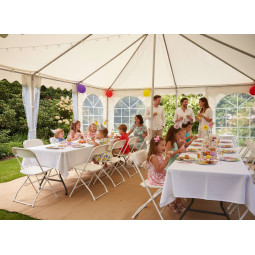 Scaun pliant pentru catering 49,5 × 45 × 81 cm – alb
