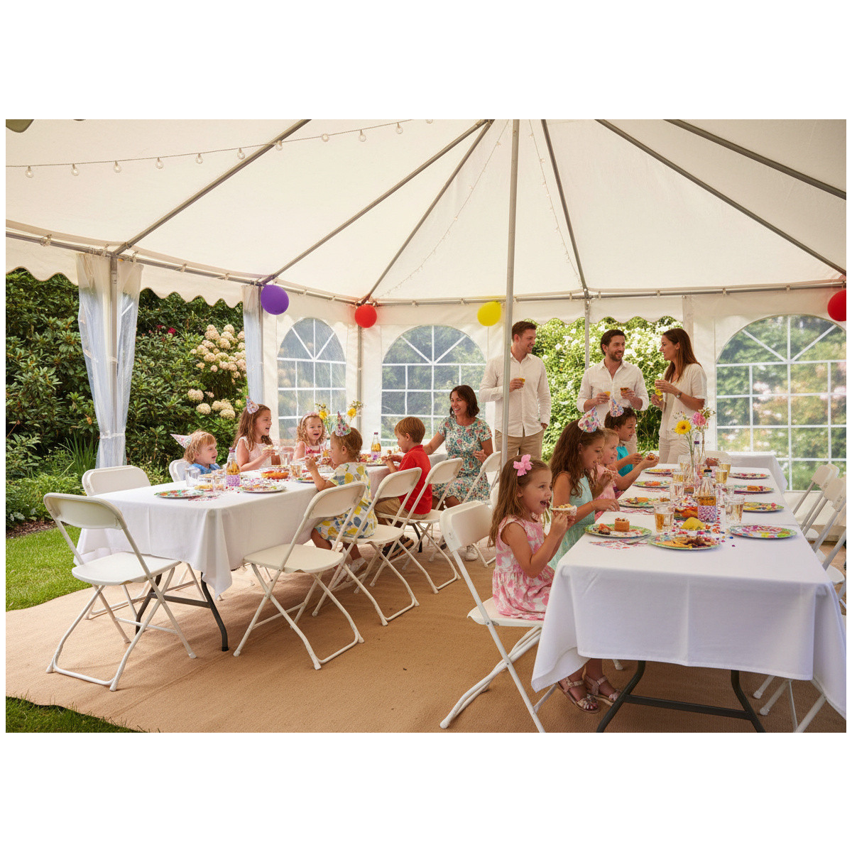 Scaun pliant pentru catering 49,5 × 45 × 81 cm – alb