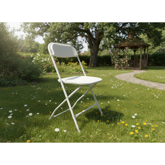 Scaun pliant pentru catering 49,5 × 45 × 81 cm – alb