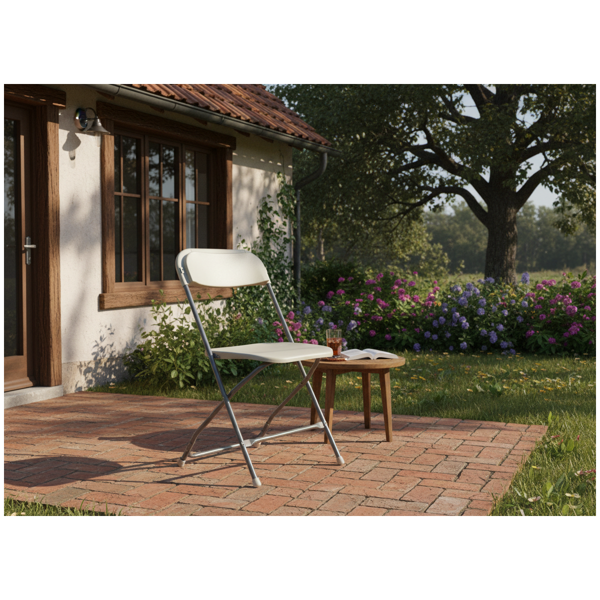 Scaun pliant de catering gri 49,5 × 45 × 81 cm