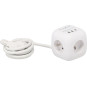 Cablu prelungitor în formă de cub – 3 prize, 2× USB-A, USB-C PD 20 W, 1,5 m